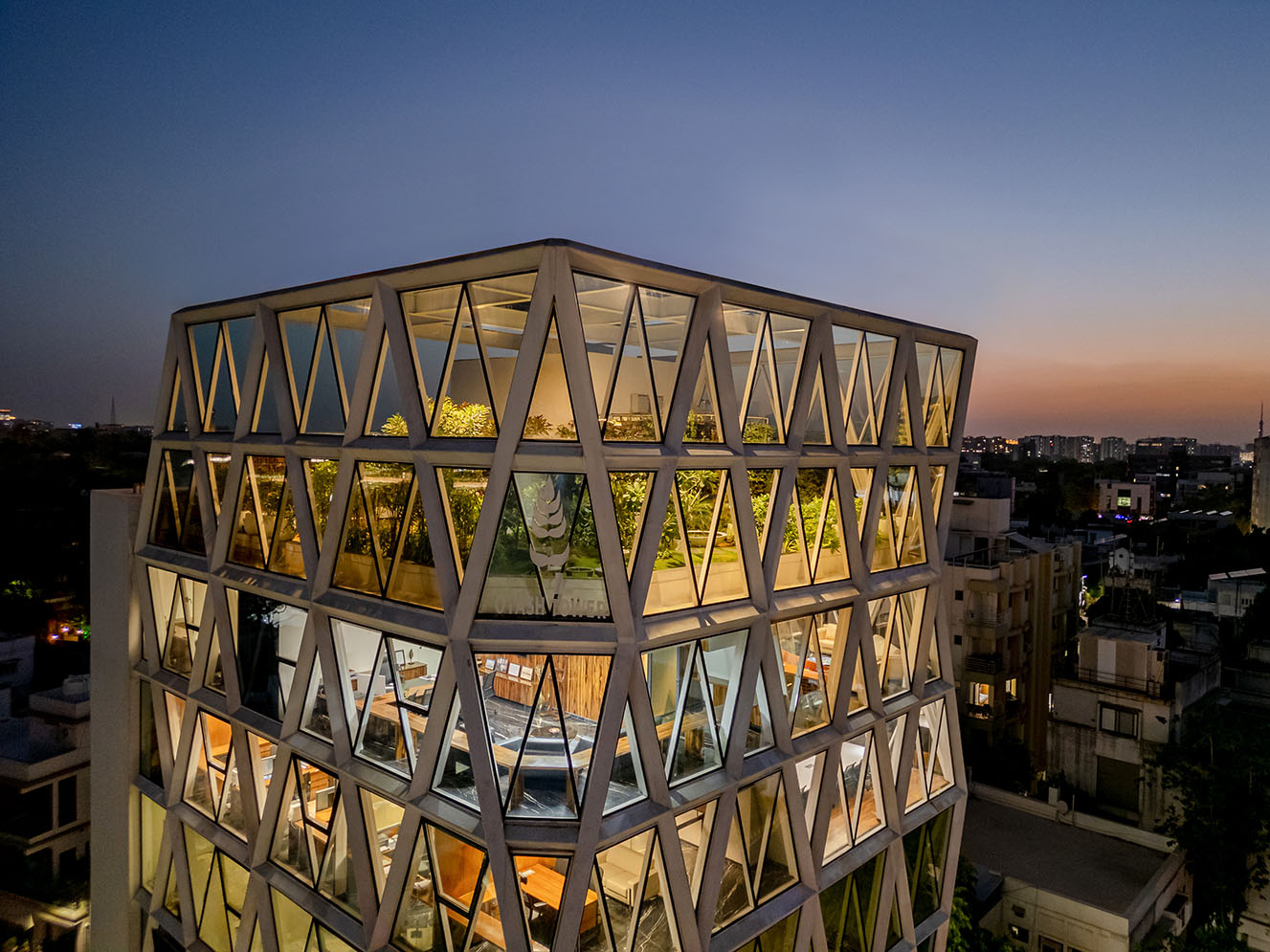 ADI Ahmedabad campus at dusk
